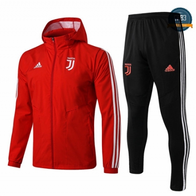 Cfb3 Camisetas D122 Chaqueta Chandal Juventus Rompevientos Rojo/Negro Sombrero 2019/2020