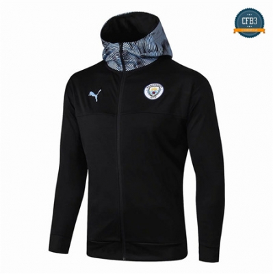 Cfb3 Camisetas D247 Chaqueta Manchester City Negro/Azul Sombrero 2019/2020