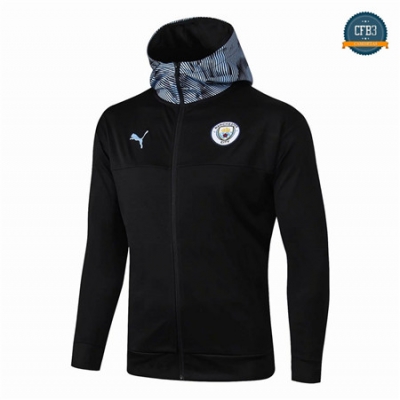 Cfb3 Camisetas D247 Chaqueta Manchester City Negro/Azul Sombrero 2019/2020