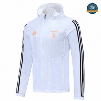 Cfb3 Camisetas D262 Chaqueta Rompevientos Juventus Blanco/Negro Sombrero 2019/2020