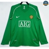 Camiseta futbol Retro 2007-08 Manchester United Equipación Portero Verde Manga Larga