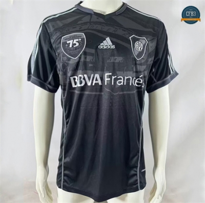 Cfb3 Camiseta futbol Retro 2013-14 River Plate Negro 75e Equipación Aniversario
