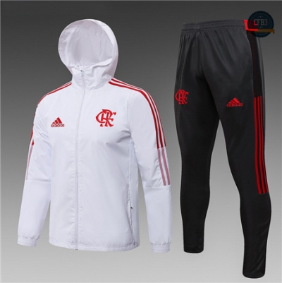 Cfb3 Camisetas Chaqueta Rompevientos Flamengo Equipación Blanco 2021/2022