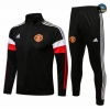 Cfb3 Chaqueta Chandal Manchester United Equipación Negro/Blanco Col Haut 2021/2022