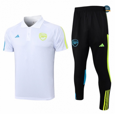 Cfb3 Camisetas Entrenamiento Arsenal Polo + Pantalones Equipación Blanco 2024/2025