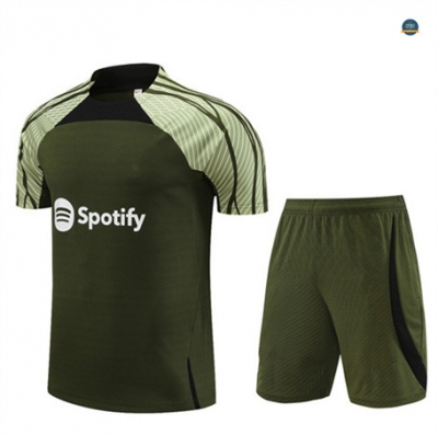 Diseñar Cfb3 Camiseta Entrenamiento Barcelona Niño + Pantalones Cortos Equipación Ejercito verde 2023/2024 baratas