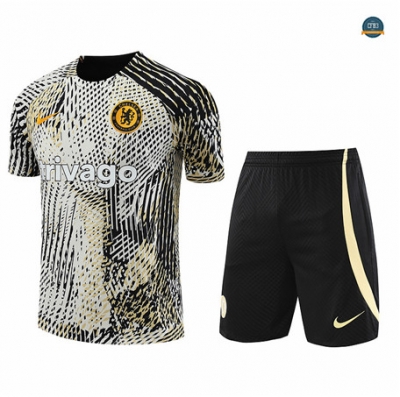 Diseñar Cfb3 Camiseta Entrenamiento Chelsea + Pantalones Cortos Equipación Blanco 2023/2024 baratas