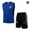 Cfb3 Camisetas Entrenamiento Manchester United Debardeur + Pantalones Equipación champions league Azul 2021/2022