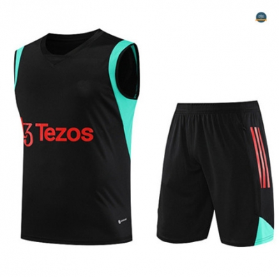 Venta Cfb3 Camiseta Entrenamiento Manchester United Chaleco Pantalones Equipación Negro 2023/2024 online