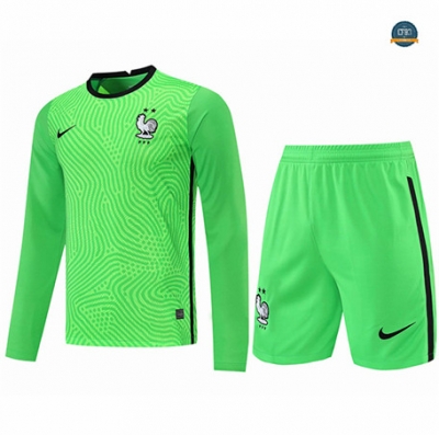 Cfb3 Camisetas Francia Portero + Pantalones Manga larga Verde 2021/2022