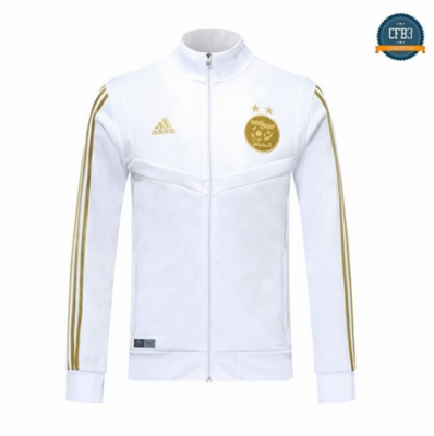 Camiseta Chaqueta Q118 Argelia Equipación Blanco/Negro 2019/2020 Cuello Alto