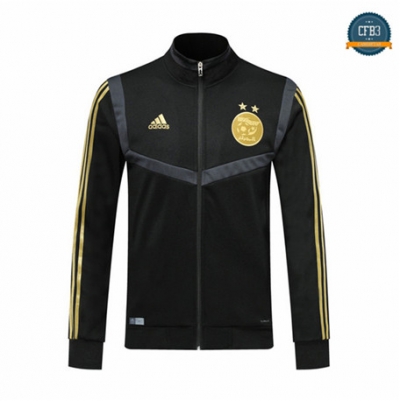 Camiseta Chaqueta Q122 Argelia Equipación Negro 2019/2020 Cuello Alto