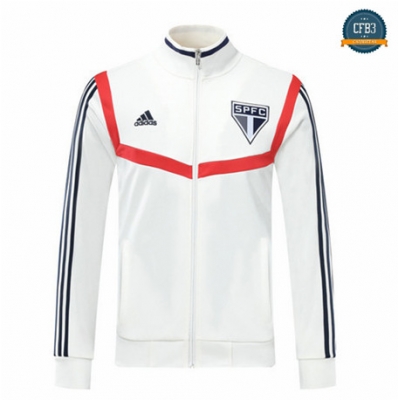 Cfb3 Camisetas B051 - Chaqueta Sao Paulo Blanco/Rojo 2019/2020