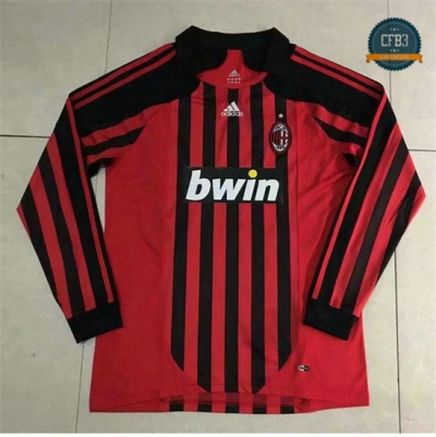 Camiseta 2007-08 AC Milan Manga Larga 1ª Equipación