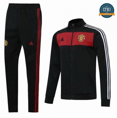 Cfb3 Chaqueta Chandal Manchester United Negro/Rojo 2020/21