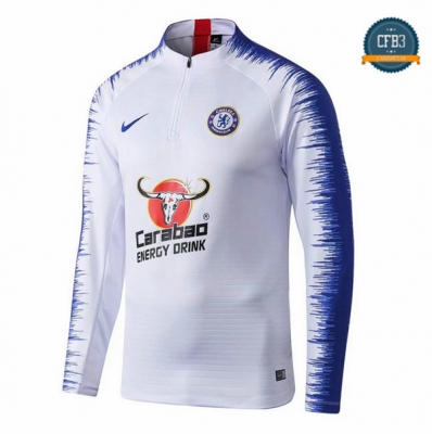 Cfb3 Camisetas Sudadera Cremallera Mitad Chelsea Blanco 2019/2020 Strike Drill