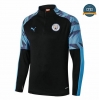 Cfb3 Camisetas Sudadera Cremallera Mitad Manchester City Negro/Azul 2019/2020