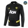 Cfb3 Camisetas Sudadera Training Manchester United Negro/Amarillo 2019/2020 Cuello Redondo