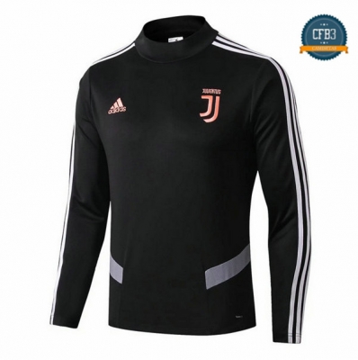 Cfb3 Camisetas Sudadera Training Juventus Negro/Gris 2019/2020 Cuello Redondo