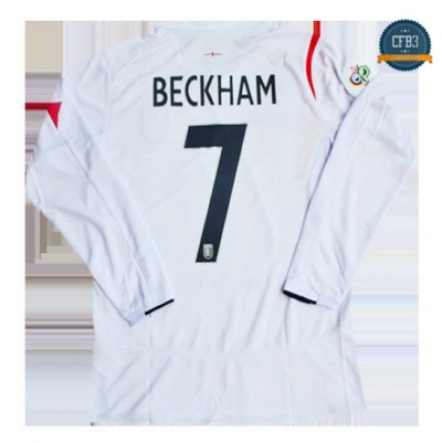 Camiseta 2006 Copa del Mundo Inglaterra Manga Larga 1ª Equipación (7 Beckham)