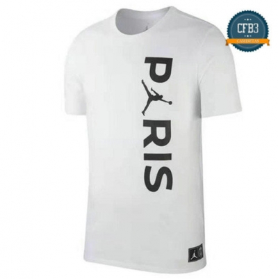 Camiseta PSG Jordan Entrenamiento Wordmark Blanco