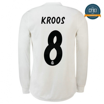 Camiseta Real Madrid 8 Kroos 1ª Equipación Manga Larga 2018