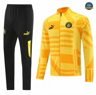 Venta Cfb3 Camiseta Chaqueta Chándal Manchester City Equipación Amarillo 2022/2023