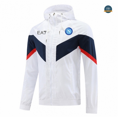 Diseñar Cfb3 Camiseta Chaqueta Rompevientos Napoli Equipación Blanco 2022/2023