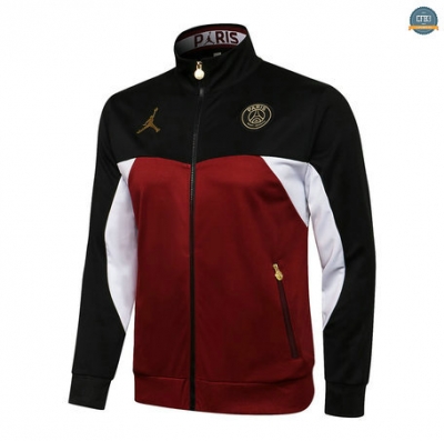 Cfb3 Camiseta Chaqueta PSG Jordan Equipación Negro/Granate 2021/2022
