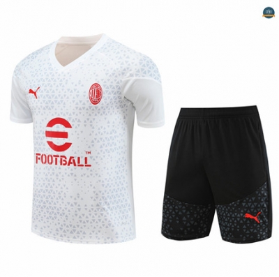 Buscar Cfb3 Camiseta Entrenamiento AC Milan + Pantalones Cortos Equipación Blanco 2023/2024