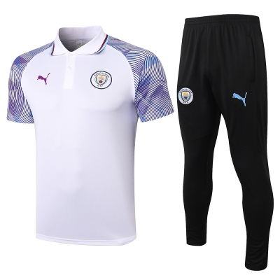 Cfb3 Camiseta Manchester City Polo + Pantalones Equipación Blanco 2021/2022