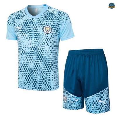 Outlet Cfb3 Camiseta Entrenamiento Manchester City + Pantalones Cortos Equipación Azul Claro 2023/2024