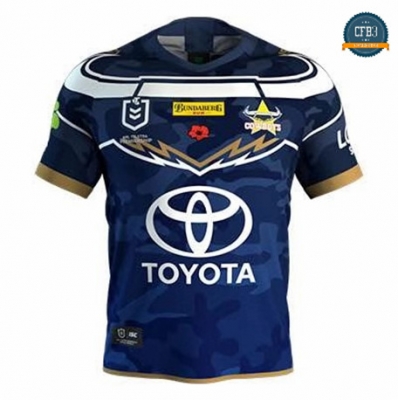 Cfb3 Camiseta Rugby North Queensland Cowboys edición de recuerdo 2019/2020 Azul Oscuro