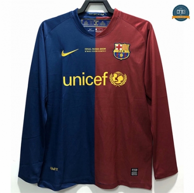 Cfb3 Camiseta Rétro 2008-09 Barcelona 1ª Equipación Manga Larga