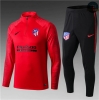 Cfb3 D55 Chándal Atletico Madrid Niños Rojo/Negro 2019/2020 Cremallera Mitad