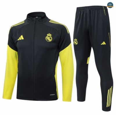 Tienda Chaqueta Chándal Fútbol Real Madrid Equipación Gris oscuro/amarillo 2025/2026