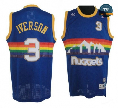 cfb3 camisetas Allen Iverson, Denver Nuggets [Azul]