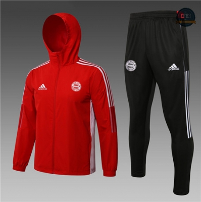 Cfb3 Camisetas Chaqueta Rompevientos Bayern Munich Equipación Rojo 2021/2022