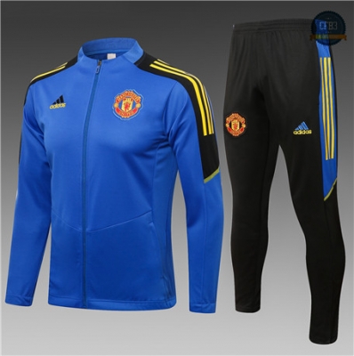 Cfb3 Chaqueta Chándal Niños Manchester United Equipación Liga de Campeones Azul 2021/2022