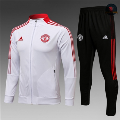 Cfb3 Chaqueta Chándal Niños Manchester United Equipación Blanco 2021/2022