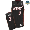 cfb3 camisetas Dwyane Wade, Miami Heat [Negra]