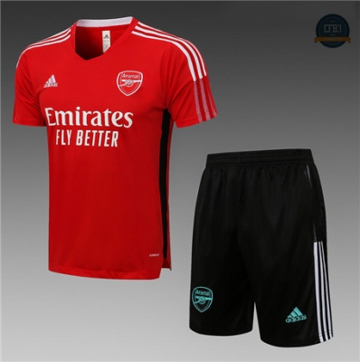 Cfb3 Camisetas Entrenamiento Arsenal + Pantalones Equipación Rojo 2021/2022
