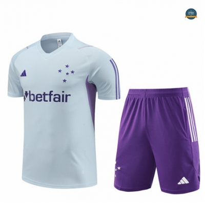 Comprar Cfb3 Camiseta Entrenamiento Cruzeiro + Pantalones Cortos Equipación Azul 2023/2024 baratas
