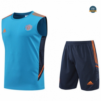Cfb3 Camiseta Manchester United Chaleco Pantalones Equipación Azul 2022/2023 C565