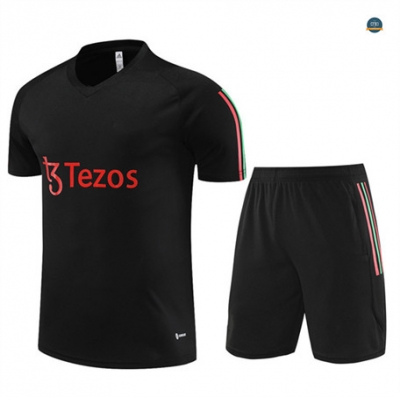 Comprar Cfb3 Camiseta Entrenamiento Manchester United Niño + Pantalones Cortos Equipación Negro 2023/2024 baratas