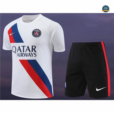 Cfb3 Camisetas Entrenamiento Paris Saint Germain + Pantalón Corto Equipación Blanco 2024/2025