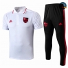 Camiseta Entrenamiento Q53 Flamenco RJ + Pantalones Equipación POLO Blanco/Negro 2019/2020