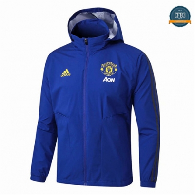 Camiseta Rompevientos Sombrero Q117 Manchester United Equipación Azul/Negro 2019/2020