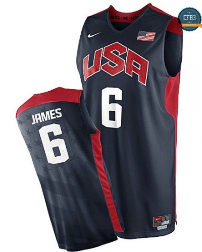 cfb3 camisetas LeBron James, Selección USA 2012 [Azul]