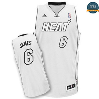 cfb3 camisetas Lebron James, Miami Heat [Blancoo]